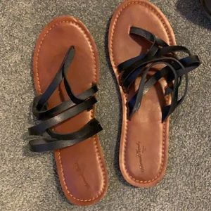 Black Strappy Sandals Size 10